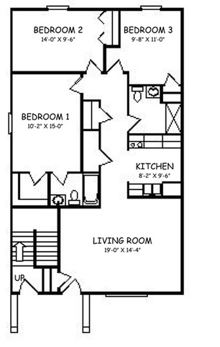 The Bendix (Lower Level) Floor Plan Image